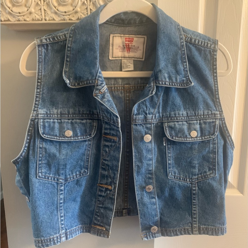 Levi's Women's Blue Denim Vest Large